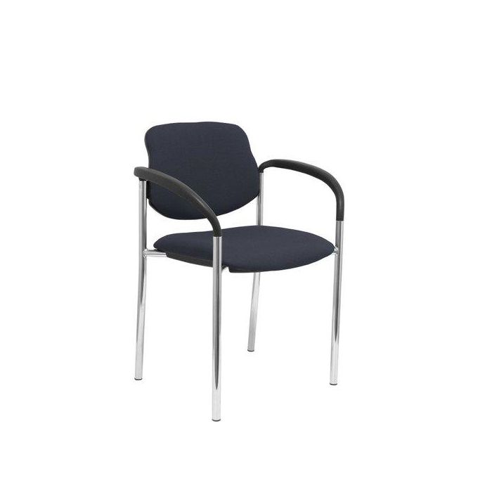 Silla Piqueras Y Crespo Villalgordo Confidente Brazos Fijos Chasis Cromo Asiento Y Respaldo Tapizados Bali Gris Oscuro