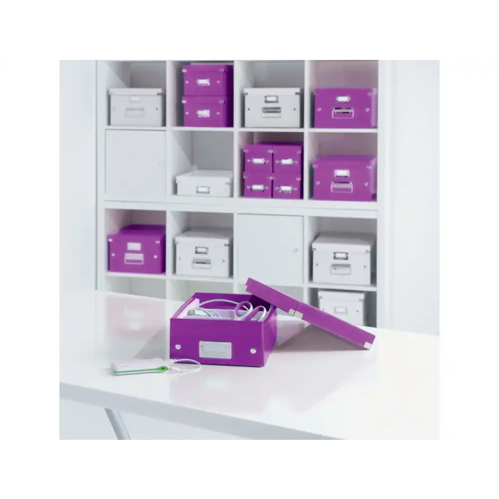 Leitz Caja de almacenamiento click&store mediana color violeta 281x200x369 mm 8