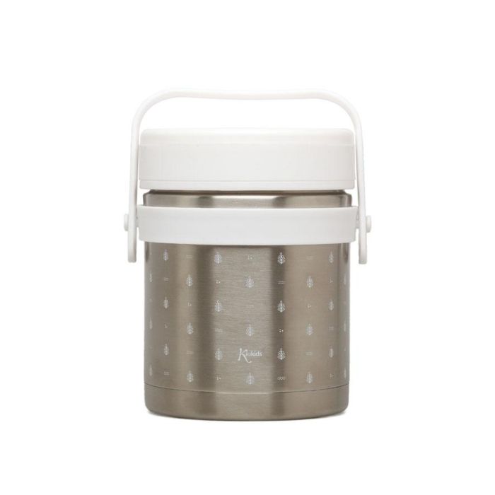 KioKids Termo de Alimentos Sólidos y Papillas Doble Recipiente 300ml+400ml Acero Inoxidable 304 Frío 24h Calor 12h Blanco 2