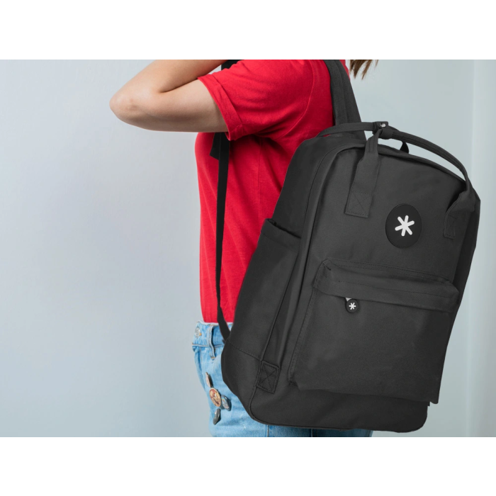 Antartik Mochila 2 asas y bolsillos exteriores negro 300x115x390 mm 14