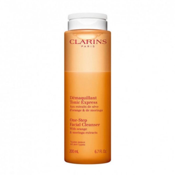 Clarins V3478B Desmaquillante Tónico Exprés Bifásico con Naranja y Moringa para Todo Tipo de Pieles 200 ml - Tonifica y Revitaliza