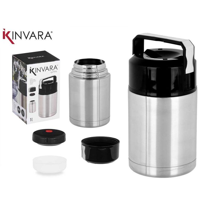 Termo para Alimentos Kinvara Acero Negro Metal Polipropileno 1 L 11,5 x 19,5 x 11,5 cm 3