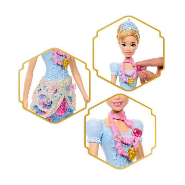 Muñeca princesa disney cenicienta reveal con accesorios sorpresa.32x18x6 cm 4
