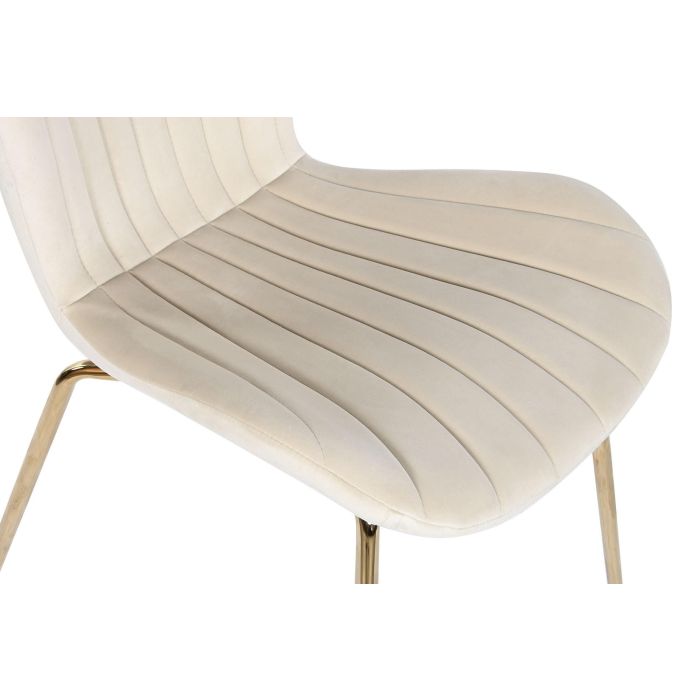 DKD Home Decor Silla Crema Dorado 54 x 84 x 49 cm (2 Unidades) 1