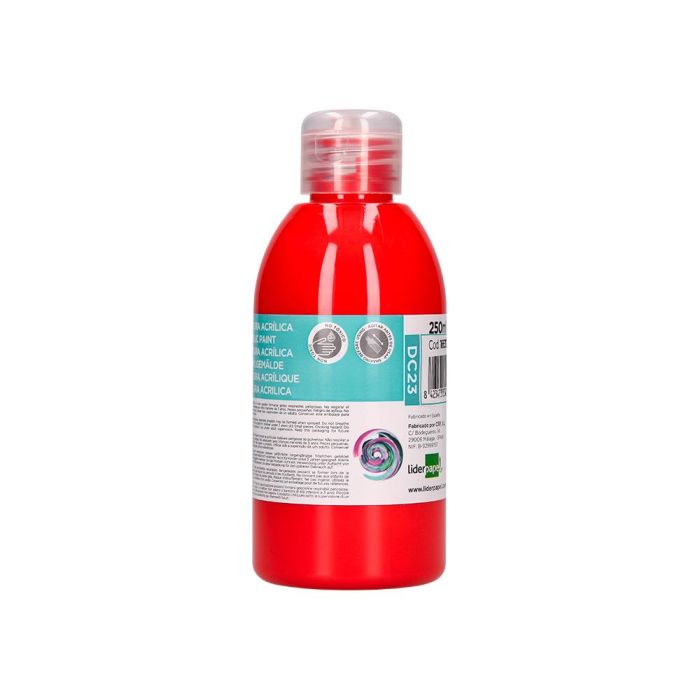 Pintura Acrilica Liderpapel Bote De 250 mL Rojo 3