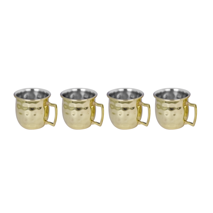 DKD Home Decor Mug Loft Dorado 15 x 6 x 5 cm Set de 4 Piezas Chupito Moscow Mule 60ml