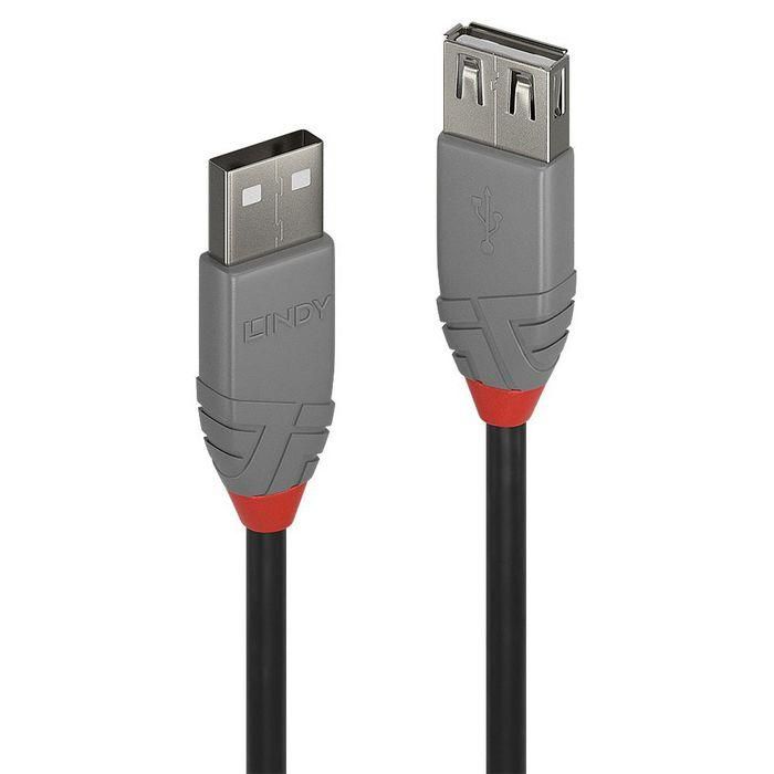 Lindy 0.5m Cable de Extensión USB 2.0 Tipo A Anthra Line - 480Mbps, Alto Rendimiento, Doble Apantallamiento, Contactos Oro 0 Lindy 0.5m Cable de Extensión USB 2.0 Tipo A Anthra Line - 480Mbps, Alto Rendimiento, Doble Apantallamiento, Contactos Oro 0