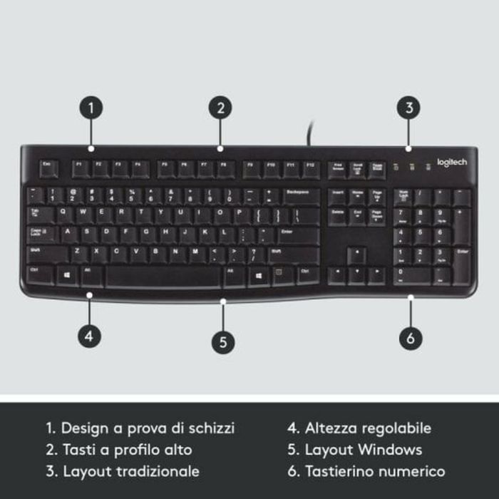 Teclado Logitech Negro QWERTY 3