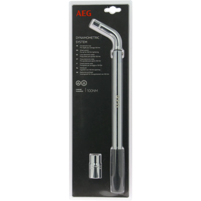 Aeg Llave dinamométrica preestablecida para tuercas de rueda, 100 Nm, vasos 17/19 mm, acero cromo vanadio, mango ergonómico 1 Aeg Llave dinamométrica preestablecida para tuercas de rueda, 100 Nm, vasos 17/19 mm, acero cromo vanadio, mango ergonómico 1