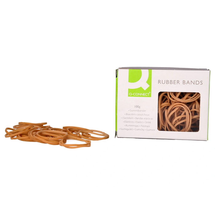 Q-connect Gomillas Elásticas Caja 100 gr Número 5 50 x 2 mm Alta Calidad Caucho Resistente 4