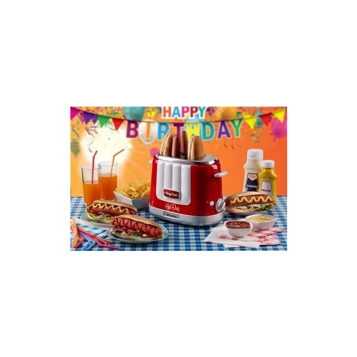 Ariete 206/00 Máquina de Hot Dog Party Time Roja - 5 Niveles de Cocción, Expulsión Automática 6 Ariete 206/00 Máquina de Hot Dog Party Time Roja - 5 Niveles de Cocción, Expulsión Automática 6
