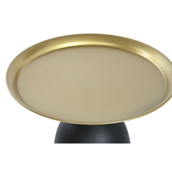 DKD Home Decor Mesita Auxiliar Glam de Metal, Tonalidades Dorado y Negro, con Medidas 50x50x43.5 cm, Totalmente Desmontable 1