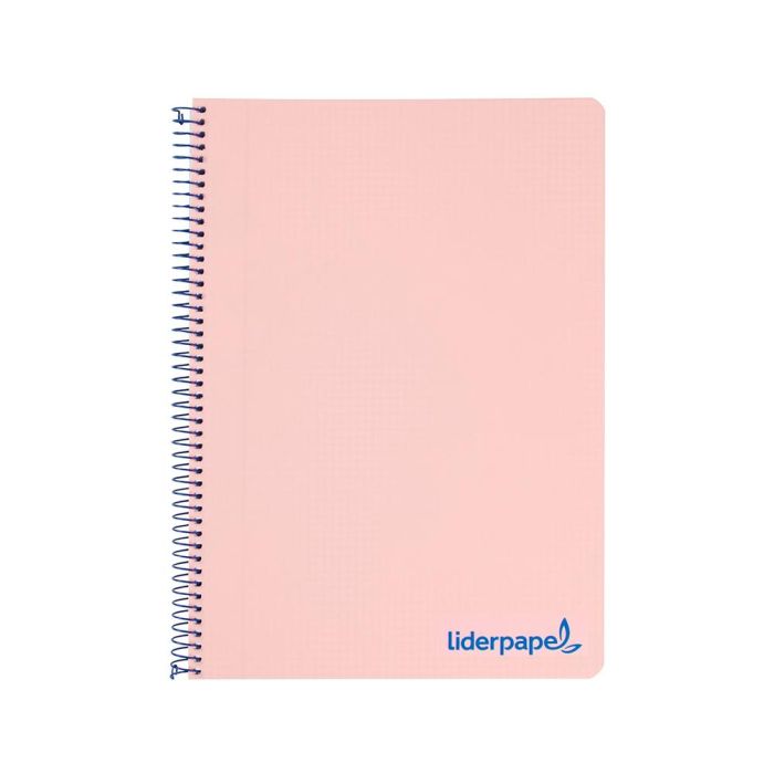 Cuaderno Espiral Liderpapel A5 Micro Wonder Tapa Plastico 120H 90 gr Cuadro 5 mm 5 Bandas 6 Taladros Color Rosa 1