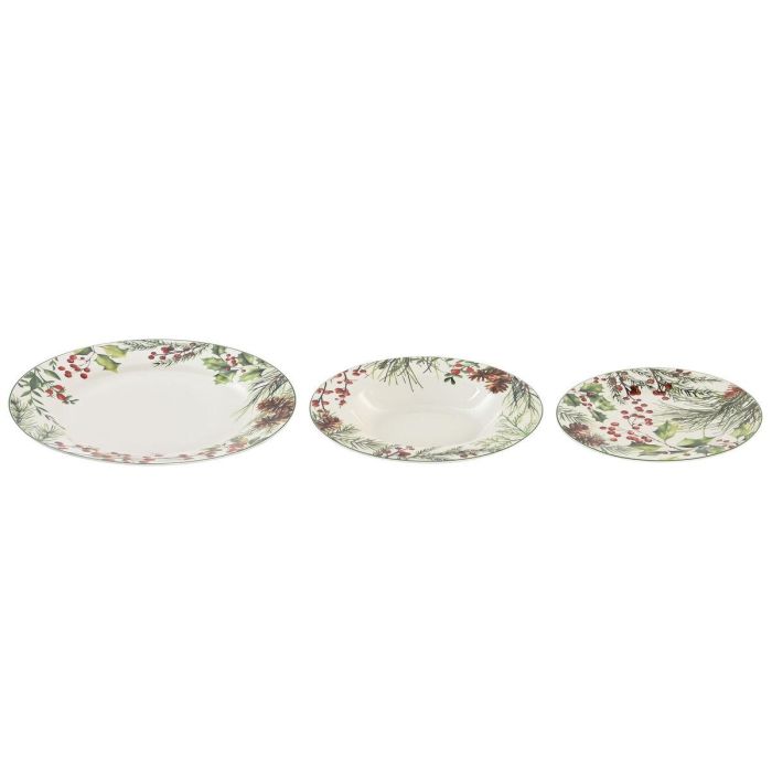 DKD Home Decor Vajilla Navidad Tradicional Porcelana Acebo Verde Blanco Rojo Set 18 Piezas 3 DKD Home Decor Vajilla Navidad Tradicional Porcelana Acebo Verde Blanco Rojo Set 18 Piezas 3