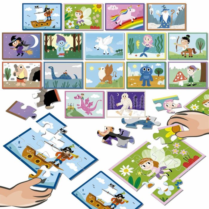 EDUCA AUC1740506778393 Puzzle Battle Jr Fantasy - 16 Puzzles Temática Fantasía para Niños a partir de 4 Años 9