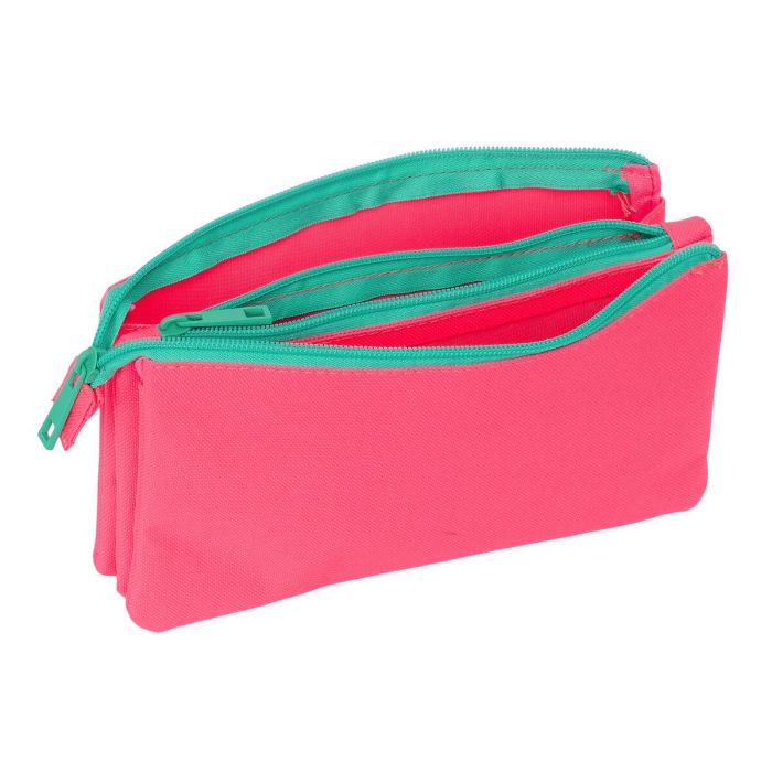 Portatodo Triple Nait Nait Rosa fluor Rosa 22 x 12 x 3 cm 2