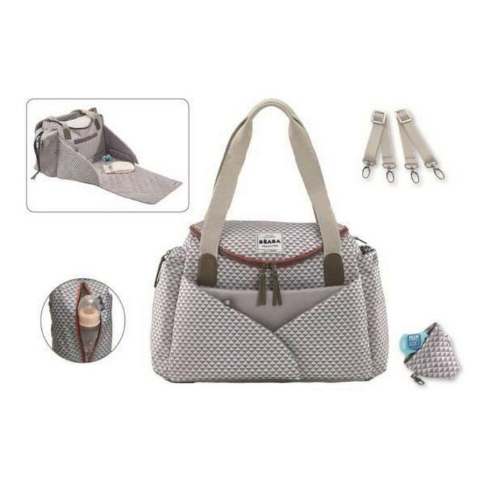 Beaba Bolsa Maternal Sydney II Play Print Gris y Coral - Incluye Cambiador, Bolsillo Térmico y Fijación a Carriola/Trolley 3 Beaba Bolsa Maternal Sydney II Play Print Gris y Coral - Incluye Cambiador, Bolsillo Térmico y Fijación a Carriola/Trolley 3