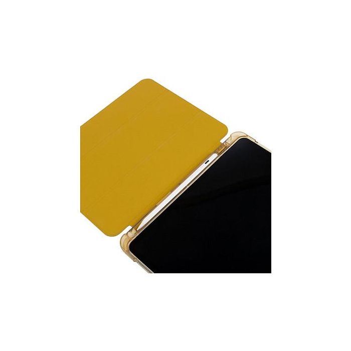 Tucano Funda Folio Satin para iPad Air 11 M2 (2024), 27.9 cm (11 Pulgadas), TPU, Amarillo Senfgelb, Modo Espera, Resistente a Golpes, Portaboligrafo, Modelo IPDA11M2ST-DY