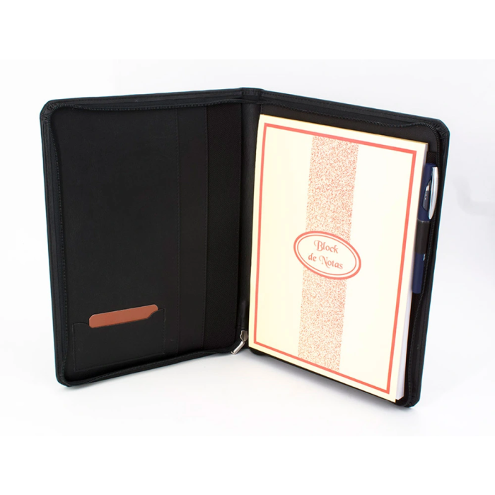Q-connect Carpeta Portafolios Artesanía A4 Similpiel Negro Cremallera y Dptos. 332x262x30 mm 2