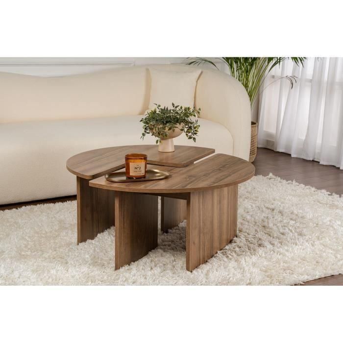 Mesa de centro redonda MOIRA Nogal - CAL1738350996215 - 90 x 90 x 41 cm 2
