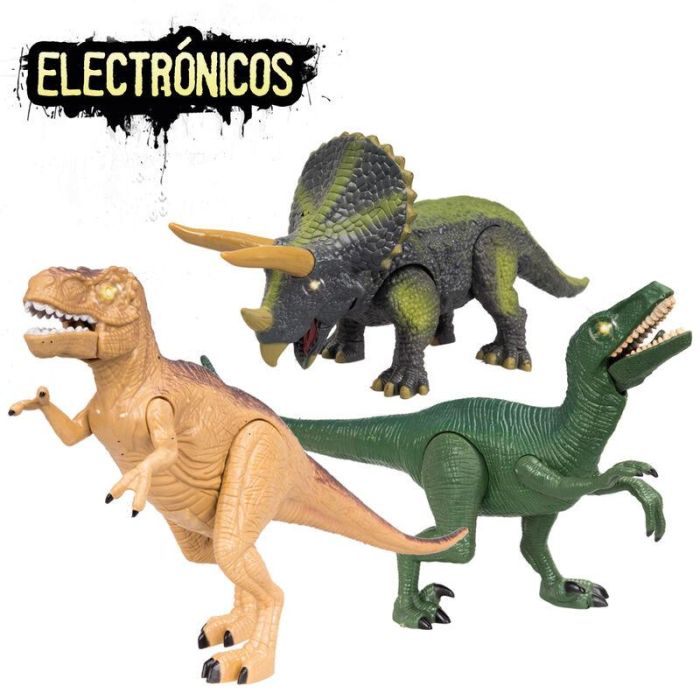 WORLD BRANDS Pack 11 Dinosaurios con Luces y Sonidos Realistas, Patas Movibles, +3 Años