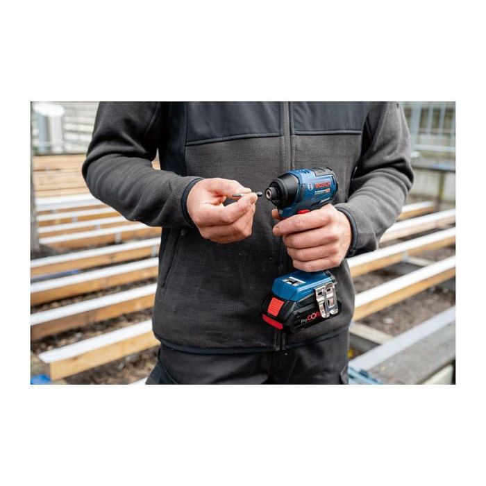 Bosch GDR 18V-220 C Akku-Drehschlagschrauber, Taladro Percutor de Pistola Profesional 18V, Sin Escobillas, 3 Velocidades, Par Máx. 220 Nm, 1/4", Color Azul, Incluye Funda 10