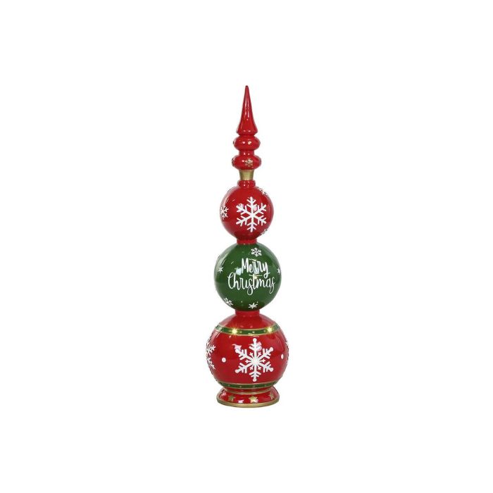 DKD Home Decor Figura Navidad Tradicional con LED integrado de Resina Rojo Verde, 30x30x109 cm (funciona con 3 pilas AA) 4