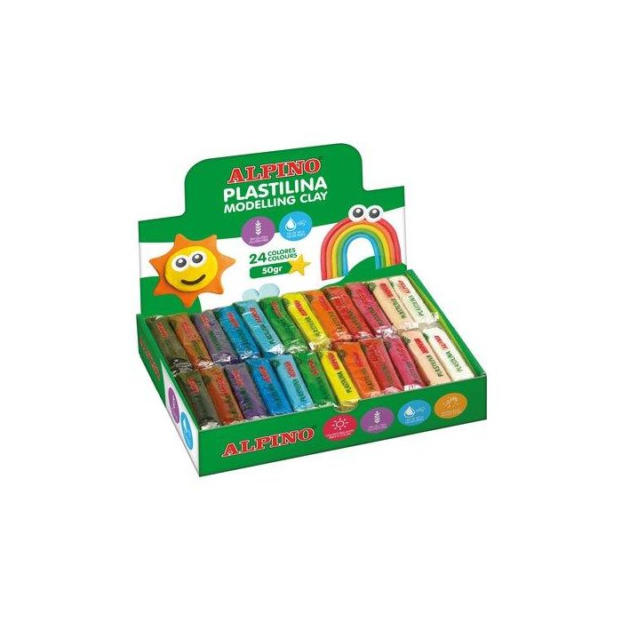 Plastilina Alpino Standard 50.Gr Caja 24 Surtidas