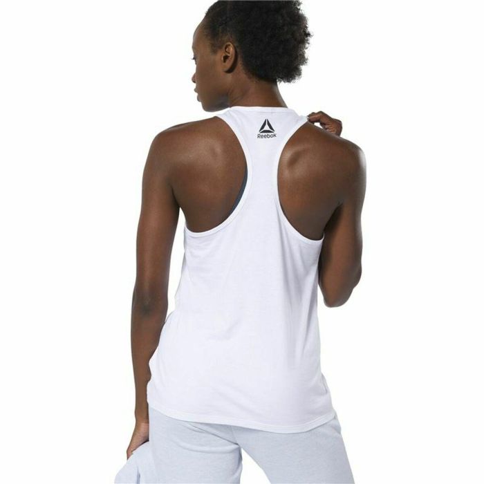 Camiseta para Mujer sin Mangas Reebok 1895 Race Blanco 4 Camiseta para Mujer sin Mangas Reebok 1895 Race Blanco 4