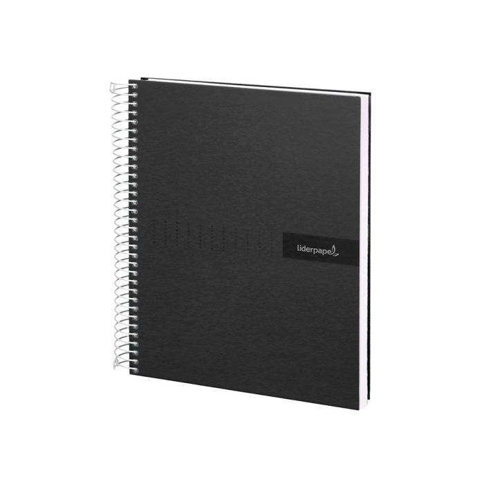 Cuaderno Espiral Liderpapel A4 Crafty Tapa Forrada 80H 90 gr Cuadro 4 mm Con Margen Color Negro 5 unidades 4