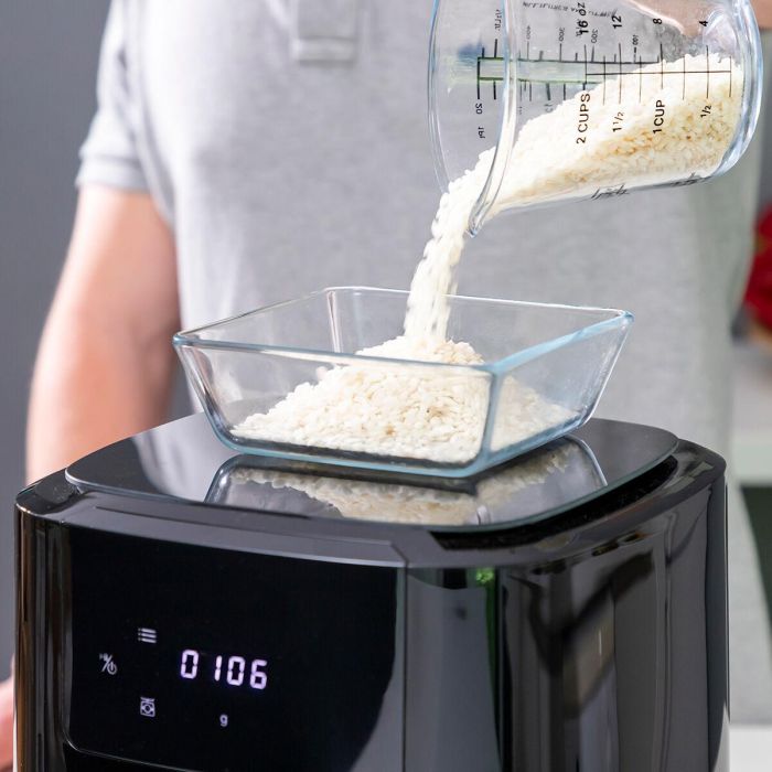 Freidora de Aire con Báscula InnovaGoods Fryinn Balance 5000 Negro 1500 W 5 L Acero Inoxidable 12 Freidora de Aire con Báscula InnovaGoods Fryinn Balance 5000 Negro 1500 W 5 L Acero Inoxidable 12