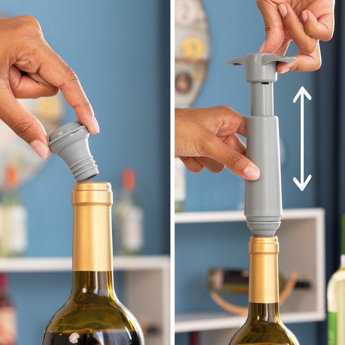 Bomba de Vacío y Tapones para Vino Winuum InnovaGoods (4 tapones) 8 Bomba de Vacío y Tapones para Vino Winuum InnovaGoods (4 tapones) 8