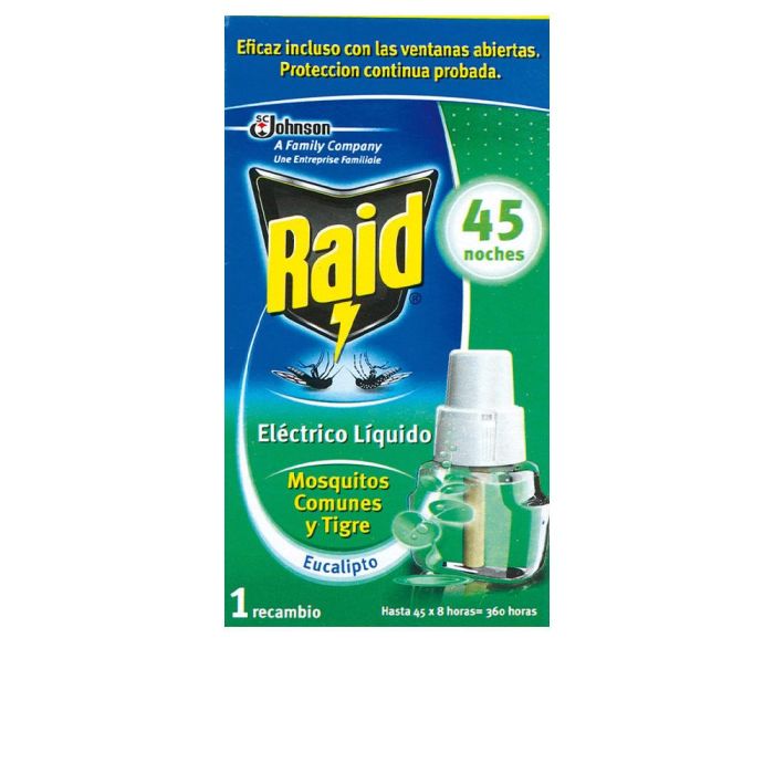 Raid Protección Antimosquitos Eucalipto Recambio 45 Noches Anti Moscas y Mosquitos