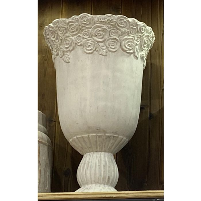 DKD Home Decor Macetero Romantico Blanco Cemento 31 x 31 x 49 cm 1