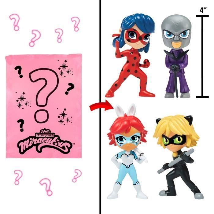 Muñecas Sorpresa Chibi Cambian de Color 10 cm - Miraculous Ladybug - BANDAI - Personaje aleatorio 2
