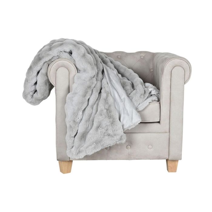 Manta Urban DKD Home Decor Gris Claro 240 x 1 x 220 cm 1