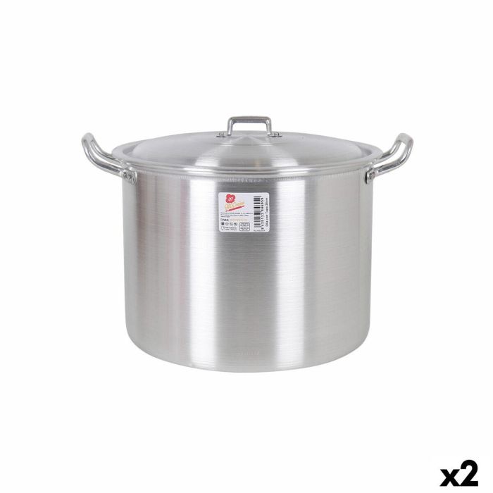 Olla con Tapa Aluminio 36 x 30 x 26 cm (2 Unidades) 0 Olla con Tapa Aluminio 36 x 30 x 26 cm (2 Unidades) 0