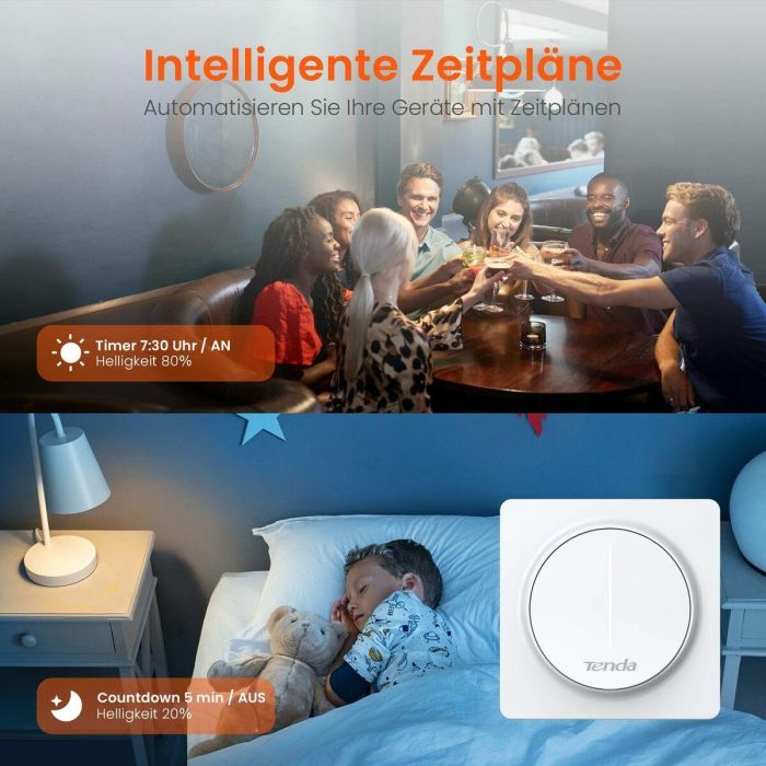 Tenda Ss9 Interruptor Táctil Dimmer WiFi Inteligente, Compatible con Alexa y Google Assistant, 2.4 GHz, Inalámbrico 6 Tenda Ss9 Interruptor Táctil Dimmer WiFi Inteligente, Compatible con Alexa y Google Assistant, 2.4 GHz, Inalámbrico 6