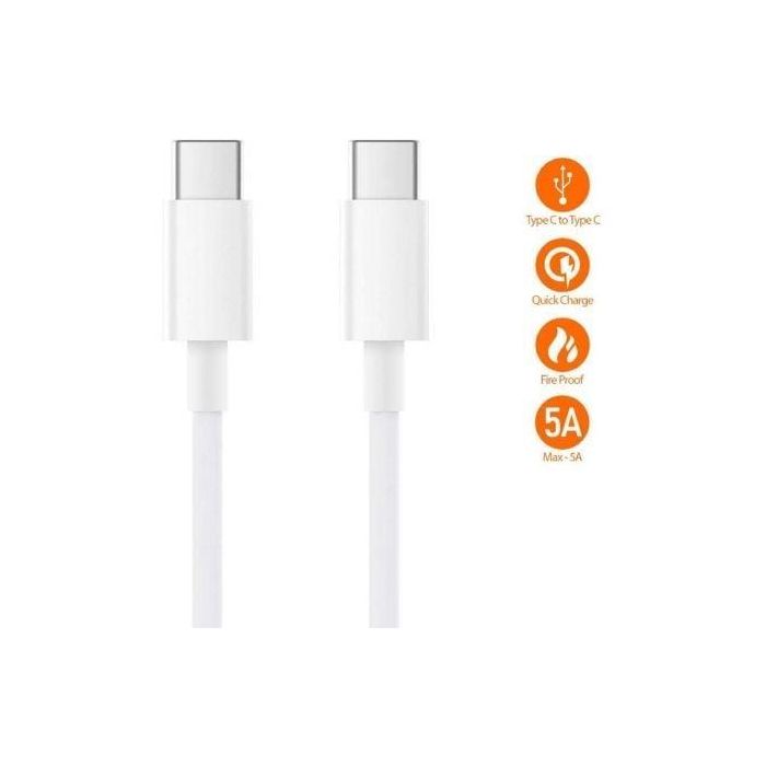 Xiaomi SJV4108GL Cable USB 2.0 Tipo C a Tipo C - Carga Rápida 5A y Datos 480 Mbps para Xiaomi/Redmi 1.5m Blanco Xiaomi SJV4108GL Cable USB 2.0 Tipo C a Tipo C - Carga Rápida 5A y Datos 480 Mbps para Xiaomi/Redmi 1.5m Blanco