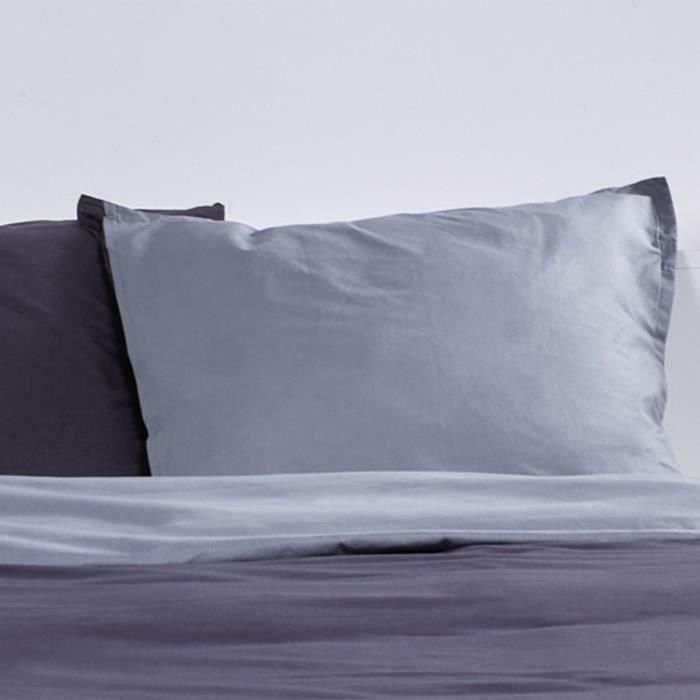Juego de cama para 2 personas de algodón TODAY - 240x260 cm - Bicolor Gris Noa 1 Juego de cama para 2 personas de algodón TODAY - 240x260 cm - Bicolor Gris Noa 1