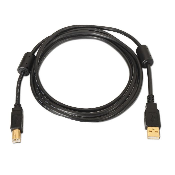 AISENS - CABLE USB 2.0 IMPRESORA ALTA CALIDAD CON FERRITA, TIPO A/M-B/M, NEGRO, 3.0M 1 AISENS - CABLE USB 2.0 IMPRESORA ALTA CALIDAD CON FERRITA, TIPO A/M-B/M, NEGRO, 3.0M 1