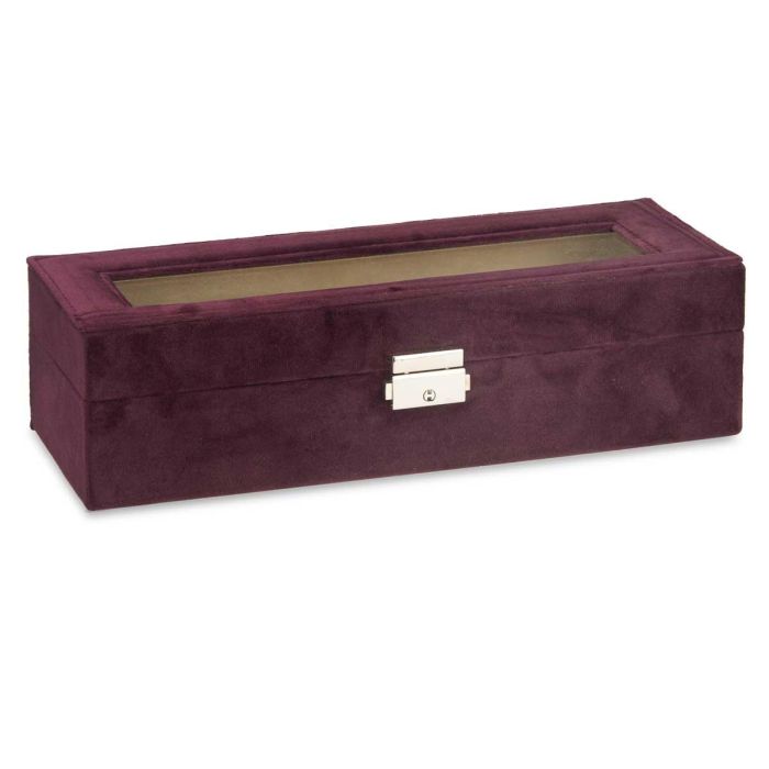 Caja Relojero 6 Huecos Con Llave Burdeos Giftdecor 30X8CM (6 Unidades) 1 Caja Relojero 6 Huecos Con Llave Burdeos Giftdecor 30X8CM (6 Unidades) 1