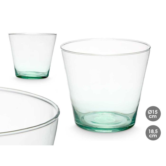 Jarron Vaso Conico Bajo Vidrio Reciclado 15X18.5Cm Giftdecor (4 Unidades) Jarron Vaso Conico Bajo Vidrio Reciclado 15X18.5Cm Giftdecor (4 Unidades)