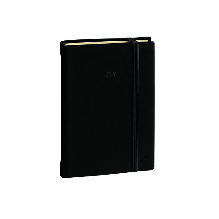Agenda Anual (2026) Quo Vadis Daily 24 Prestigio Ml Silk Cosida Tapa Dura Con Goma A5 240X160 D/P Negro