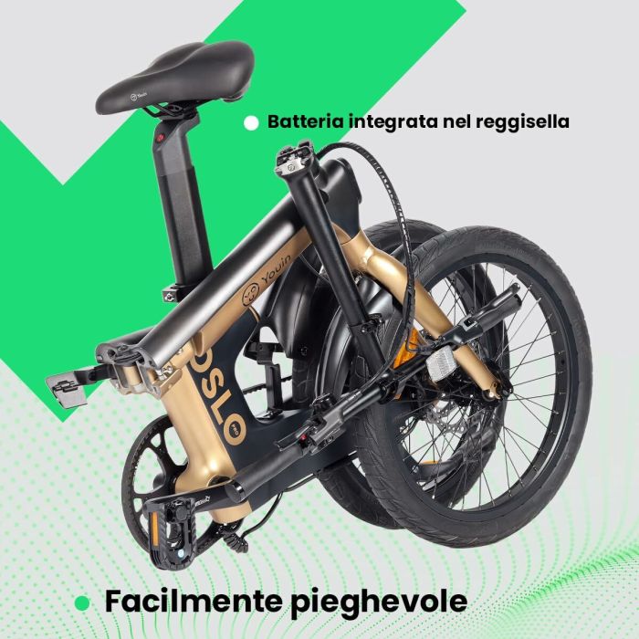 Bicicleta Eléctrica Youin BK1950 OSLO PRO Negro Dorado 6 Bicicleta Eléctrica Youin BK1950 OSLO PRO Negro Dorado 6