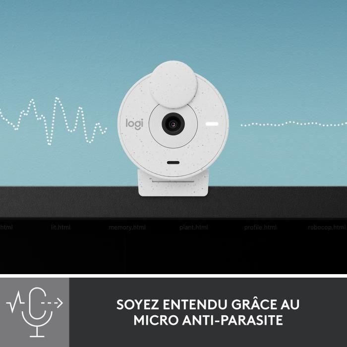 Logitech Brio 300 Full HD Webcam con confidencialidad, reducción de micro ruido, USB -C - Broken White 3 Logitech Brio 300 Full HD Webcam con confidencialidad, reducción de micro ruido, USB -C - Broken White 3