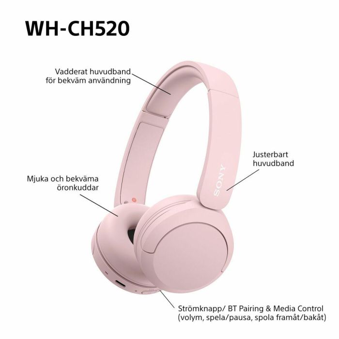 Auriculares de Diadema Sony WHCH520P * Rosa 11