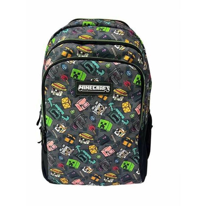 Minecraft pixel 25 Mochila Primaria Doble Compartimento, Gran Capacidad, Adaptable a Carro, 10x22x5.5 cm, Para +7 años Minecraft pixel 25 Mochila Primaria Doble Compartimento, Gran Capacidad, Adaptable a Carro, 10x22x5.5 cm, Para +7 años