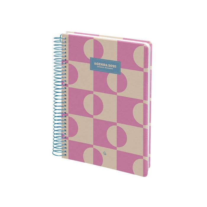 Agenda Espiral Liderpapel Classic A4 2025 Dia Pagina Rosa Papel 70 gr 4