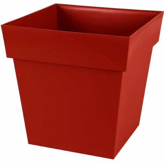 EDA Toscana Square Flower Pot - 39 x 39 x H 39 cm - 38 L - Ruby rojo